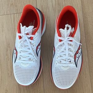 Saucony White and Red Running Shoes